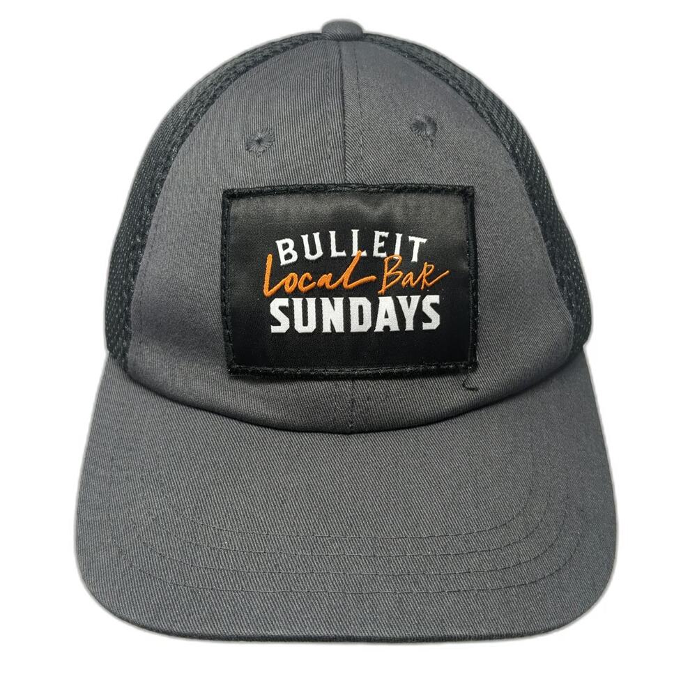 Bulleit Bourbon Trucker Hat Gray One Size Local Bar Sundays Mesh Back Snapback